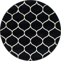 Unique Loom Trellis Frieze Collection Area Rug - Rounded (5' 1'' Round Black/Ivory)