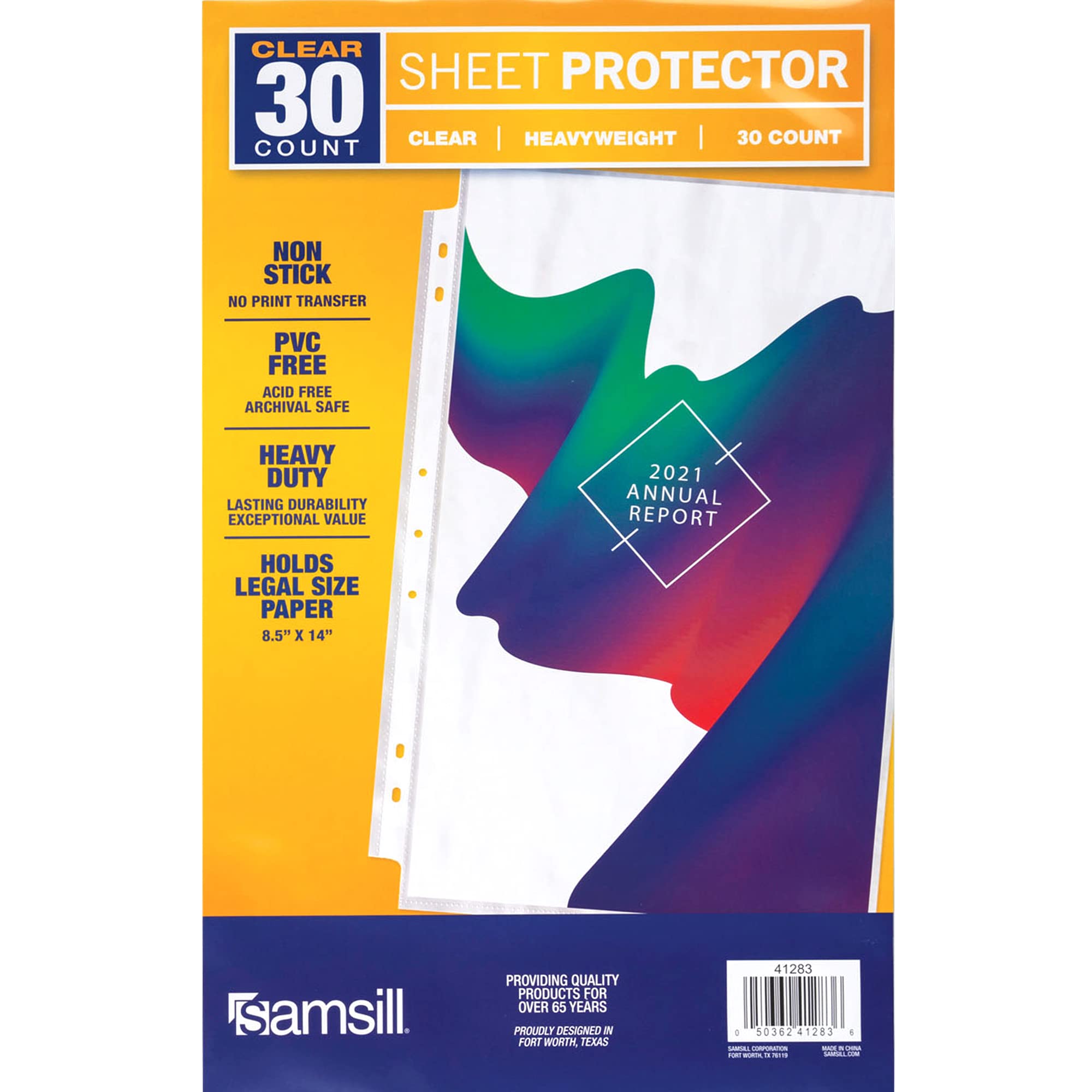 Samsill Sheet Protectors, 8.5 X 14 Inch Document Protectors For Legal Binder, Heavyweight, Clear, Legal Size, Top Loading, Acid