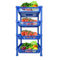 Sulfar Multipurpose Plastic Trolley With Countertop Dish Rack For Kitchen Fruit Vegetable Storage Basket Modern Organizer 4 Lay