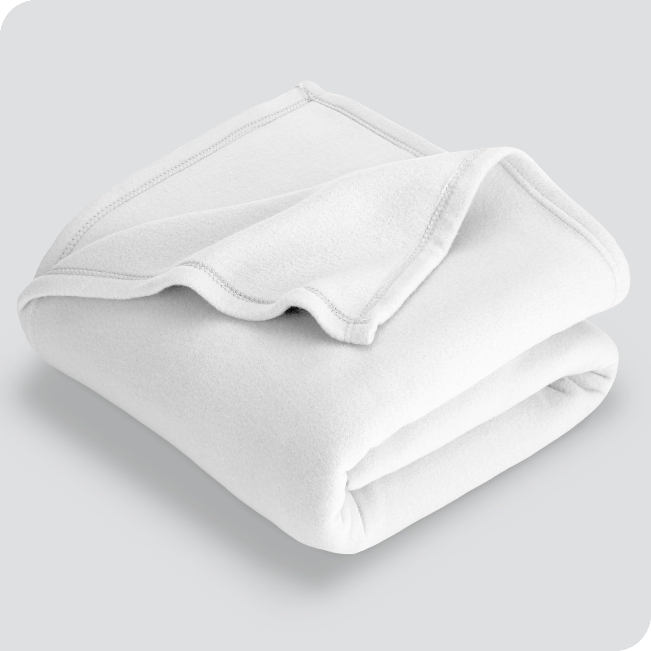 Bare Home Polar Fleece Blanket - Full/Queen Blanket - White - Warm & Cozy - Premium Fleece Blanket - Blanket for Bed, Sofa, Camp