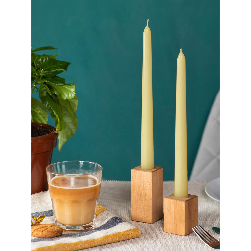 Candwax Ivory Taper Candles 12 Inch Dripless - Set Of 12 Tapered Candles Ideal As Dinner Candles - Smokeless And Unscented Taper
