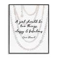 Stupell Industries Classy and Fabulous Fashion Quote with Pearls Black Framed Wall Art, 11x14, Design by Artist Amanda Greenwood