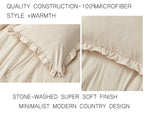Chezmoi Collection Nora Light Sand Comforter Set Queen Size 3-Piece Lightweight Fluffy Soft Lightweight Bedding Ruffled Edge Tri