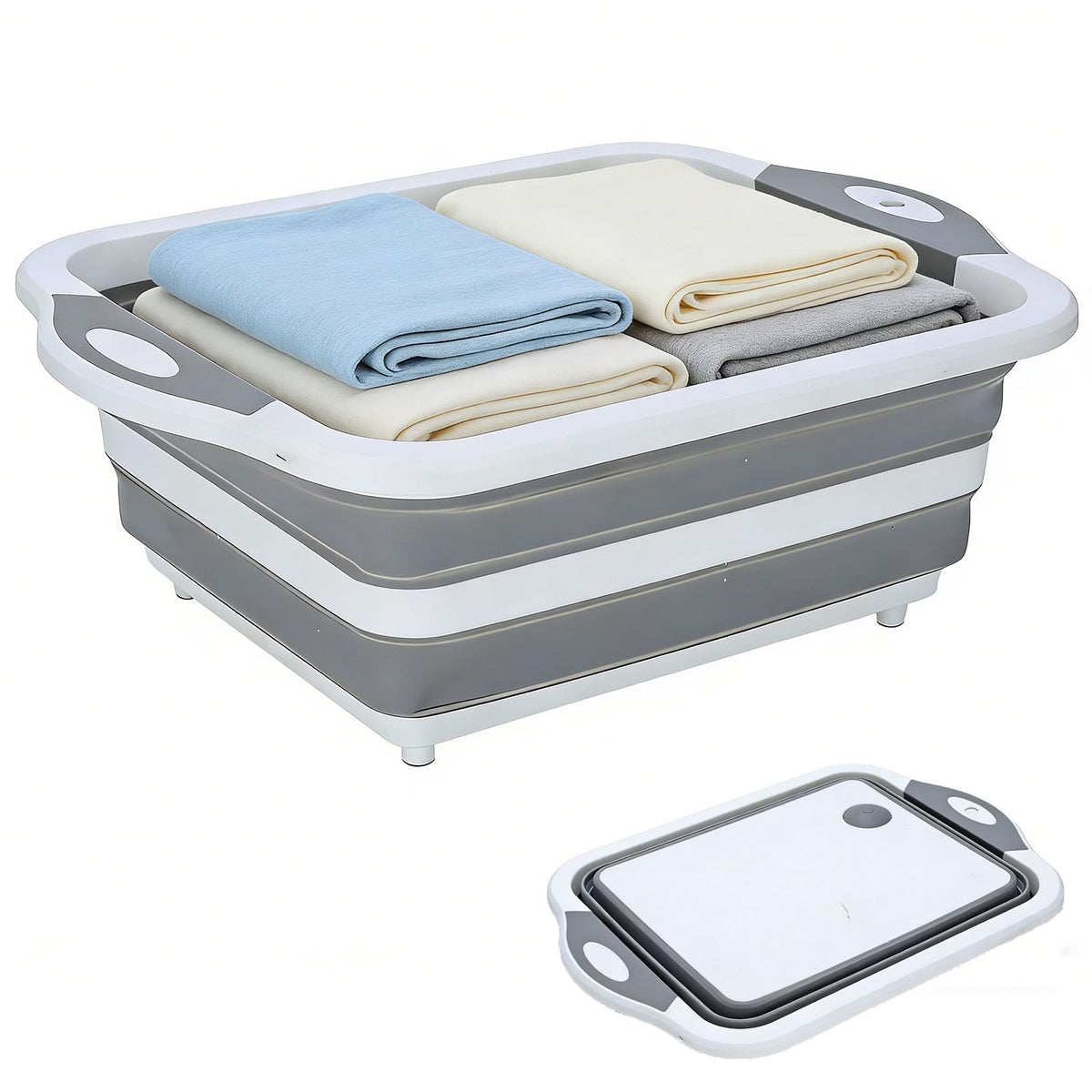 Gdfjiy 20L (5.3 gallon) Collapsible Laundry Baskets, Plastic Laundry Hamper with Handles, Foldable Laundry Bin, Small Pop Up Sto