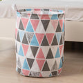 HOKIPO Folding Laundry Basket for Clothes, Round Collapsible Storage Basket Large 43 LTR, Multicolor, Pack of 1 (AR2543)