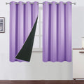LEMOMO 100% Blackout Curtains 52 x 63 Inch/Lavender Curtains 2 Panels with Black Lining Room Darkening Thermal Insulated Bedroom