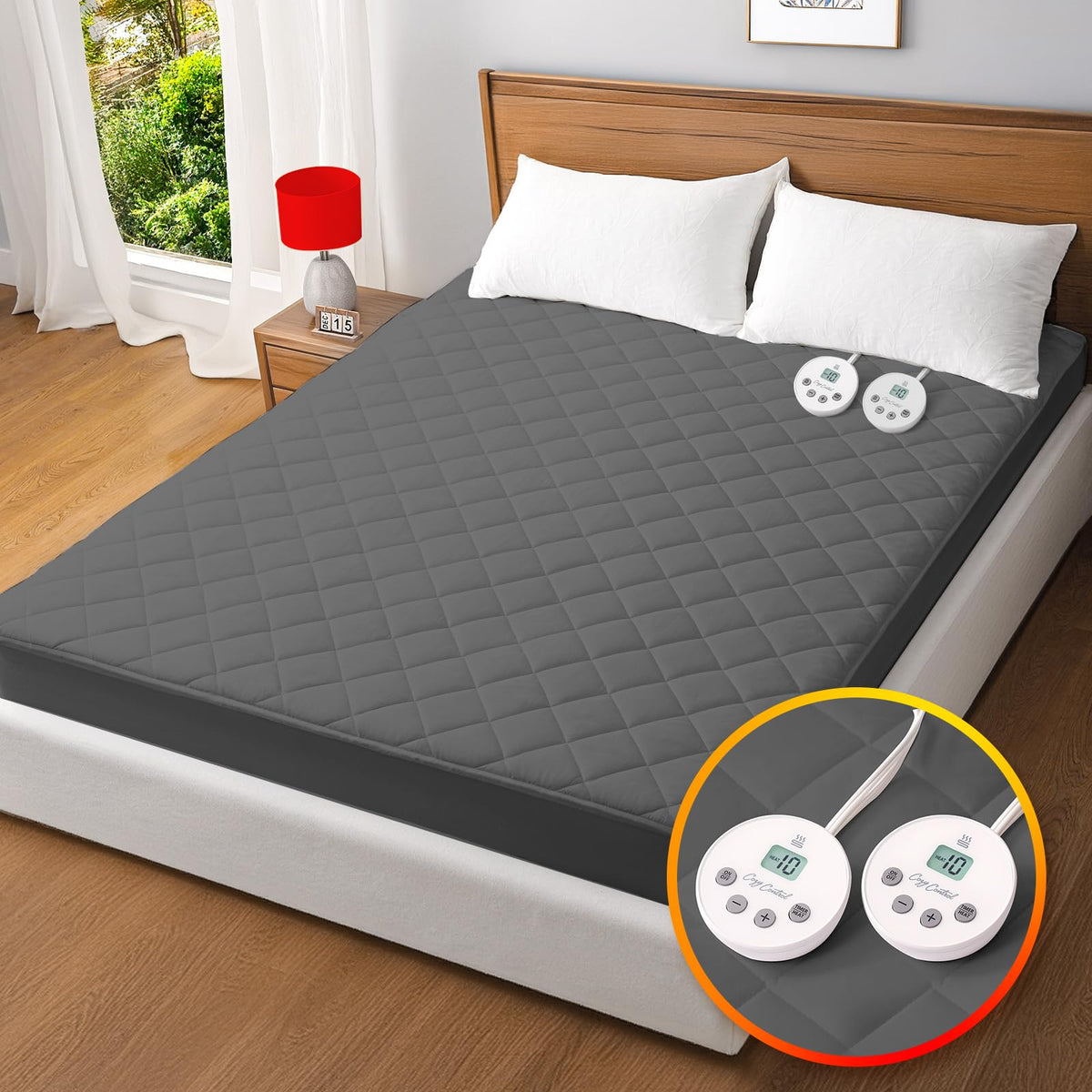Valthie Heated Mattress Pad Full Size,Electric Mattress Pad,Electric Bed Warmer with 10 Heat Settings Controller & 1-12 Hours Au