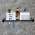 BonKaso K2006 Acrylic Soap Dispenser with Tumbler Holder (16 inches x 5inches) Black & White