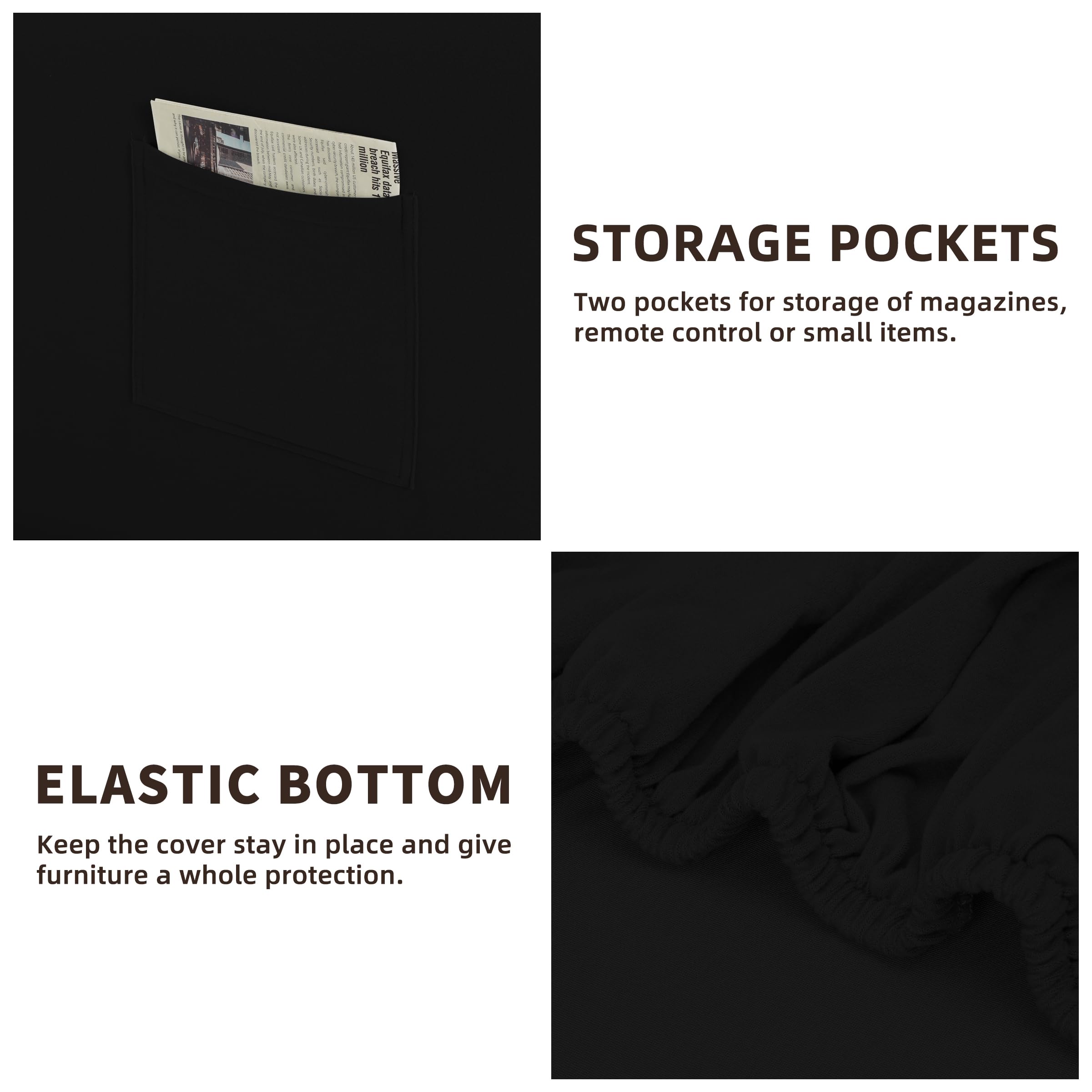 Easy-Going 5 Pieces Stretch Loveseat Cover Washable Loveseat Slipcover Set For 2 Backrest And Seat Cushion Couch Anti-Slip Sofa