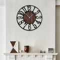 LEIKE Large Wall Clocks,Silent,Non Ticking,Battery Operated Small Vintage Round Modern Wood Wall Clock for Living Room, Bedroom,