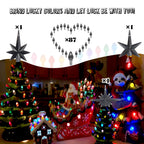 Ceramic Christmas Tree Replacement Lights Bulbs, Black Gray Medium Twist Plastics Pegs Ornaments For Ceramic Tree(87 Bulbs& 3 To