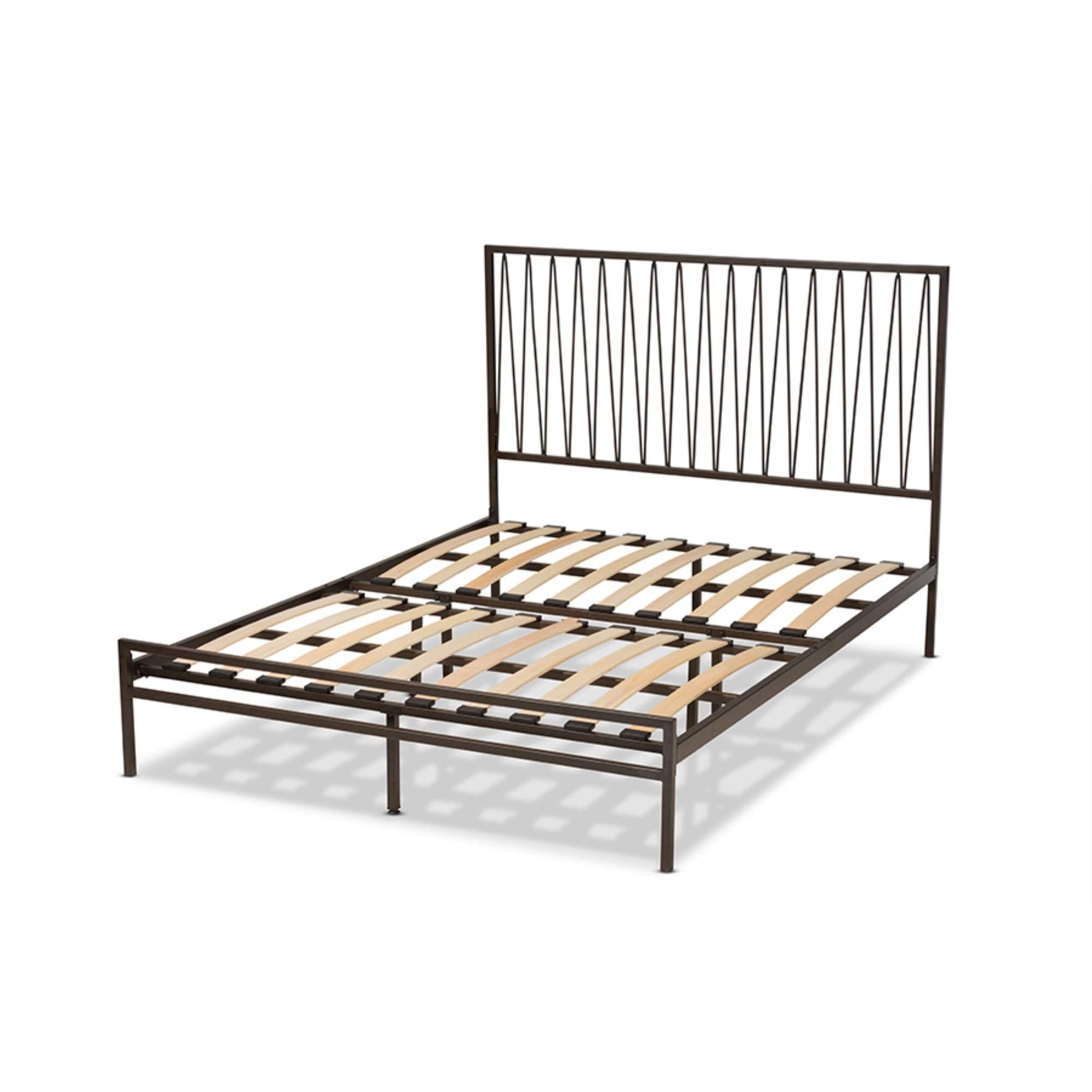 Baxton Studio Jeanette Modern and Contemporary Black Finished Metal Full Size Platform Bed