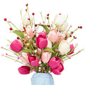 VioletEverGarden Valentines Day Decorations, 6 Pack Artificial Flowers 17inch Valentines Day Picks with Tulip Berry for Valentin