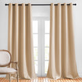 Nicetown Room Darkening Grommet Panels - (52 Inches Width, Biscotti Beige, 1 Pair) Extra Long Curtains 120 Inches Long, Privacy
