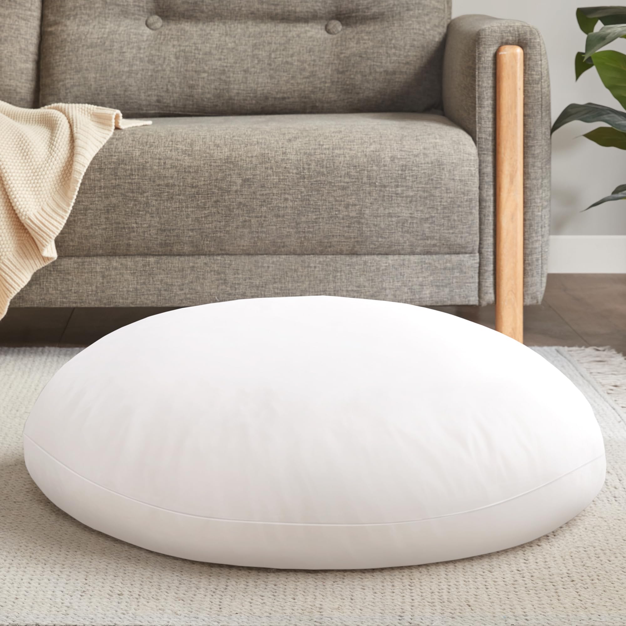 Codi Round Floor Pillow Insert, Large Thick Meditation Cushion, 32 Inch Circular Seating Cushions, Memory Foam Added, Advanced