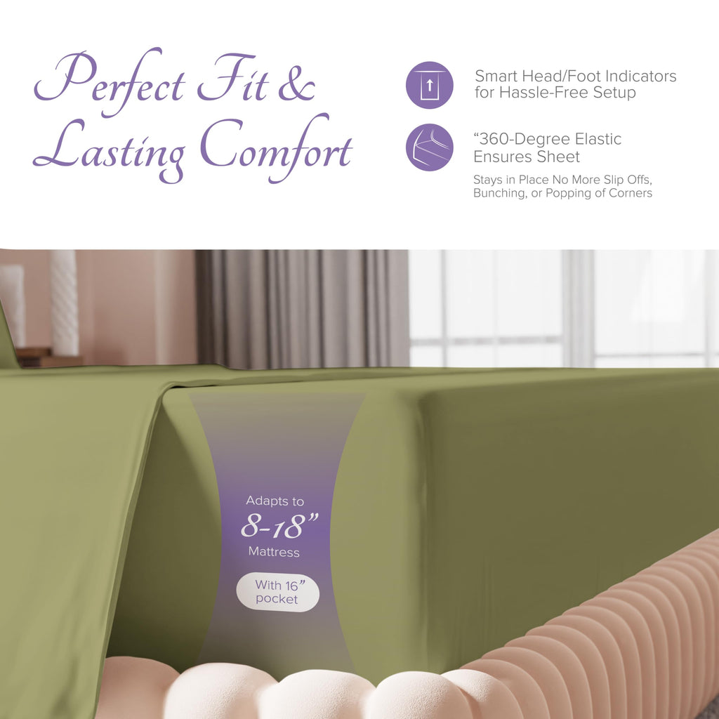 Carressa Linen Luxury Egyptian Cotton 4 Pc Full Size Sheet Set - 600 Thread Count Deep Pocket Fitted And Flat Sheets, Soft, Cool