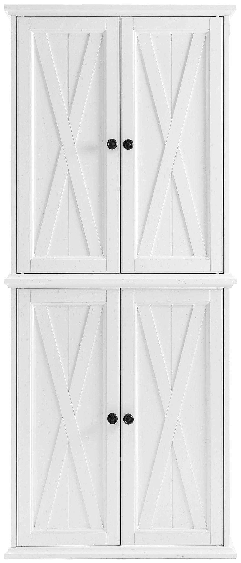 Crosley Furniture Clifton Tall Pantry Storage Cabinet With Shelves, Kitchen, Dining, Or Laundry Room, Distressed White