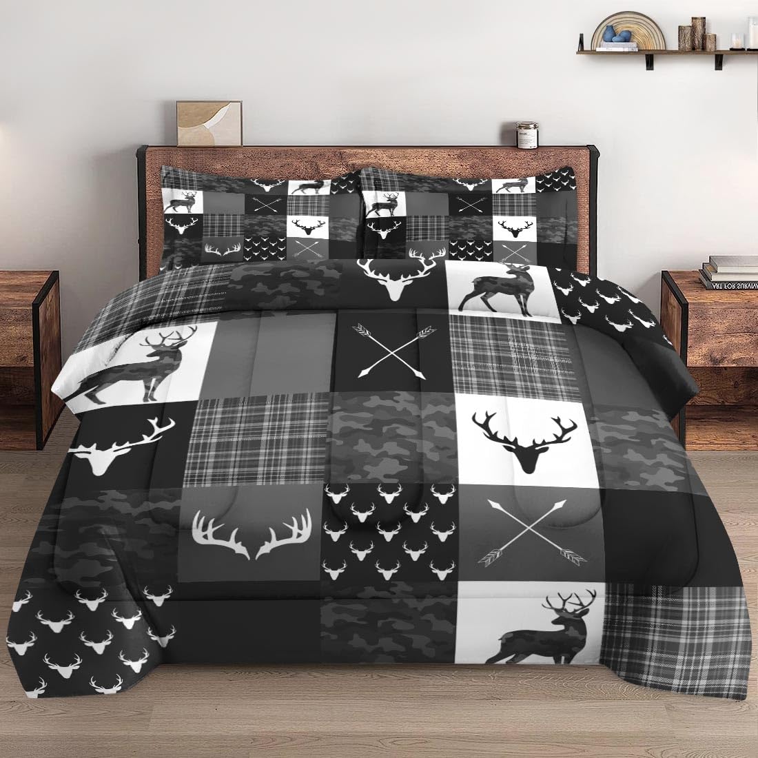 Wecozy 3 Pcs Queen Size Comforter Set With 2 Pillowcases, Camouflage Camo Military Bedding Set For Kids And Adults, Army Vintage