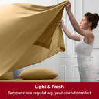 Mellanni King Sheets Set - 4 Pc Iconic Collection Bedding Sheets & Pillowcases - Hotel Luxury, Extra Soft, Cooling Bed Sheets -