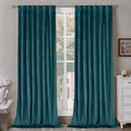 Bgment Teal Velvet Curtains 96 Inches For Living Room, Thermal Insulated Room Darkening Curtains Sound Reduce Drapes With Back T
