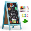 4 Thought A-Frame Double-Sided Magnetic Chalkboard 40'X20', Solid Pine Wood Freestanding Sandwich Board For Restaurants, Cafes