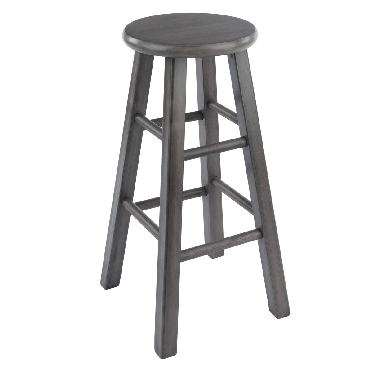 Winsome Wood Ivy Square Leg Counter Stool, Rustic Gray, 24"