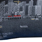 HomeRoots Grey 35' Black San Francisco Nighttime Skyline Lumbar Decorative Pillow