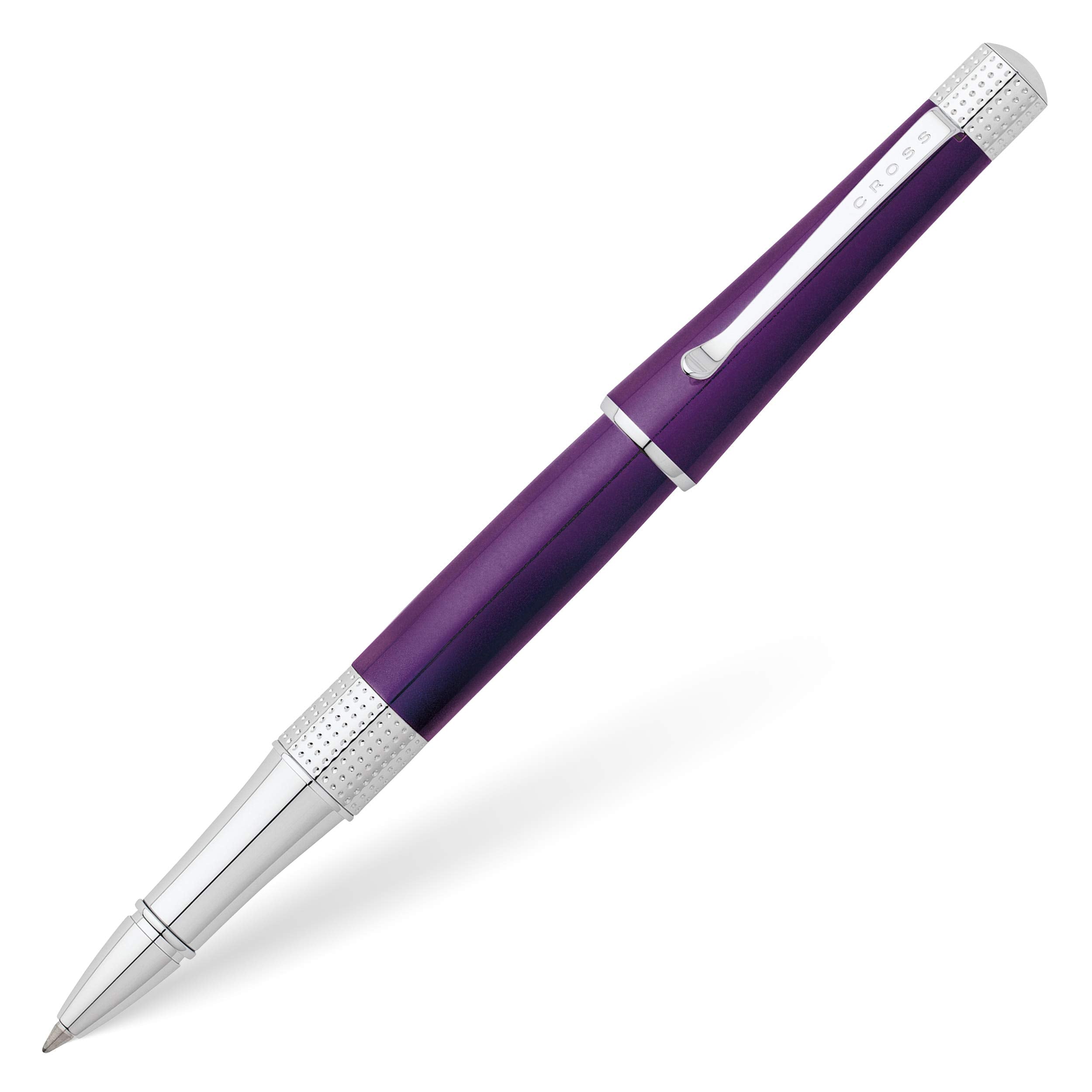 Cross Beverly Refillable Gel Ink Rollerball Pen, Medium Rollerball, Includes Premium Gift Box - Purple Lacquer