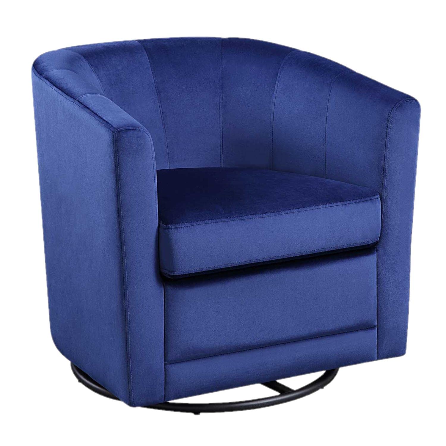 4D Concepts Kappa Swivel Chair, Blue Velvet/Black Base