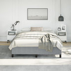 vidaXL Queen Size Bed Frame with Plywood Slats, Platform Bed Frame, Fabric Upholstered Mattress Foundation, No Box Spring Needed & Easy Assembly, Light Gray, Without Mattress