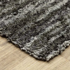 HomeRoots 507854 10 x 13 ft. Charcoal Shag Power Loom Stain Resistant Rectangle Area Rug