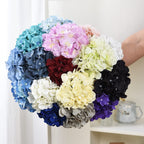 Lushidi 10Pcs Artificial Hydrangea Flowers, Fake Hydrangea Silk Flowers Heads With Stems For Wedding Home Party Shop Baby Shower