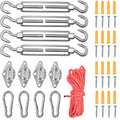 Shade Sail Hardware Kit 6 inch for Triangle and Rectangle Sun Shade Sail Installation, 304 Stainless Steel Shade Sail Fixing Acc