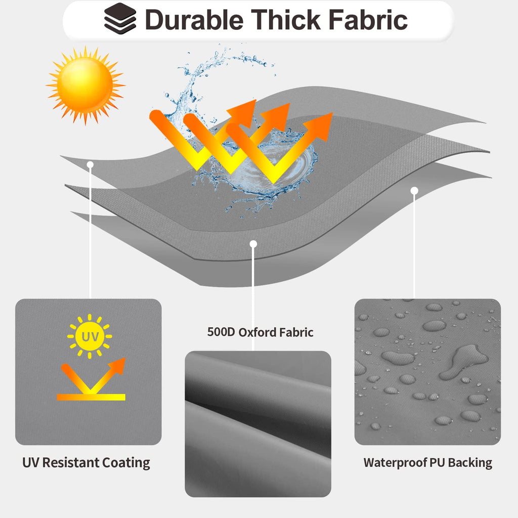 Purefit Outdoor Chaise Lounge Cover, Lounge Chair Covers Waterproof Patio Furniture Lounge Chair Cover, Uv Resistant & Weatherproof, 2 Pack, 78'L X 35.5'W X 33'H Inches, Gray