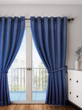 Home Sizzler Polyester Solid Curtain, Long Door  9 Feet, Blue, Pack Of 1