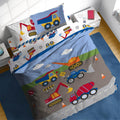 Sunny Side Up Construction Zone Full Comforter Set - 7 Piece Kids Bedding Includes Comforter, Sheets & Pillow Cover - Super Soft