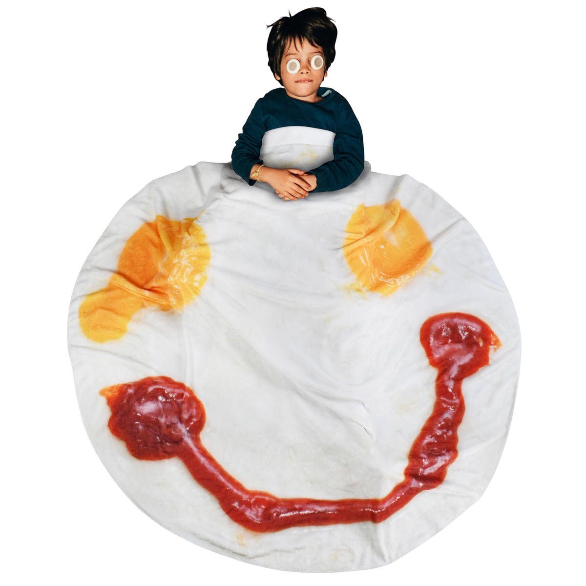 Catalonia Fried Egg Breakfast Funny Blanket, Party Realistic Food Blanket, Weird Quirk Gifts, Valentine'S Day Gifts, Novelty Sof
