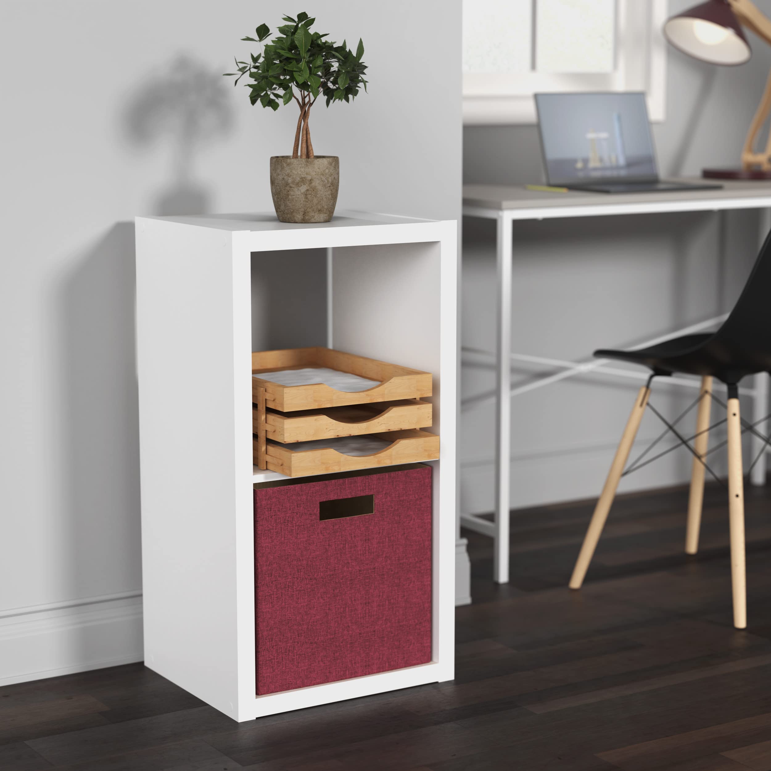 Closetmaid 2 Cube Storage Shelf Organizer, Stackable With Open Back, Vertical Or Horizontal, Easy Assembly, Wood, White Finish