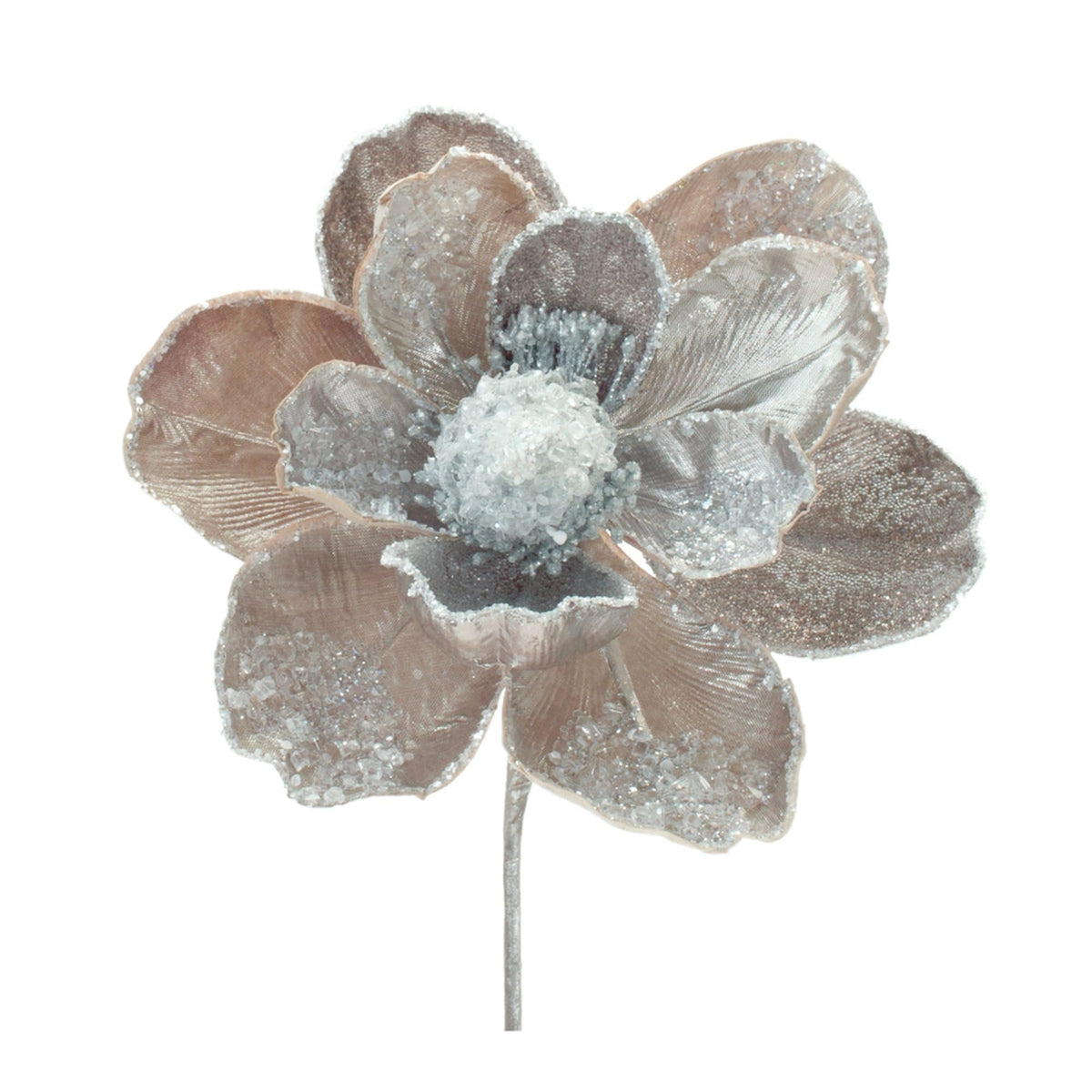 Beaded Magnolia Floral Artificial Christmas Stems - 28' - Set of 2