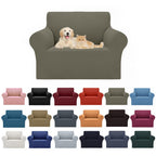2025 New Stretch Chair Sofa Slipcovers Couch Cover For 1 Seater Furniture Protector Sofa Covers With Elastic Bottom Jacquard Fabric Small Checks For Pets, Kids - Khaki
