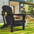 Muchenghy Folding Adirondack Chairs, Patio Chairs, Lawn Chairs, Outdoor Chairs, Adirondack Chair Plastic, Fire Pit Chairs, Weather Resistant With Cup Holder For Deck, Backyard, Garden(Green)