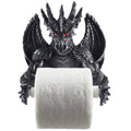 Mythical Winged Dragon Toilet Paper Holder in Metallic Look for Medieval and Gothic Home Decor Bathroom Accessories or Whimsical