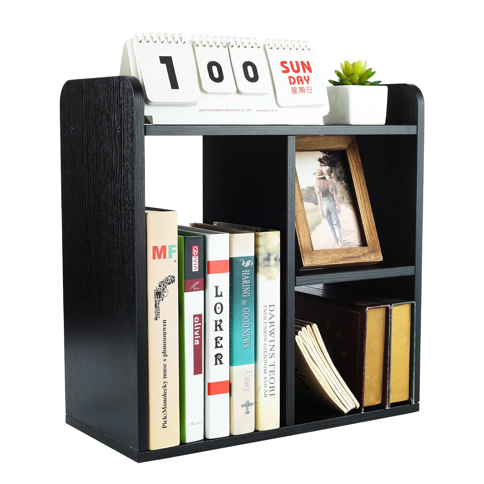 Pag Desktop Shelf Freestanding Wood Small Bookshelf Desk Supplies Organizers And Accessories Storage Display Rack Office Decor F