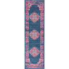 Nourison Passion Blue 2'2' X 7'6' Area Rug, Boho, Traditional, Easy Cleaning, Non Shedding, Bed Room, Living Room, Hallway, (8' Runner)