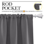 Nicetown Blackout Curtain Panels For Window - Thermal Insulated Rod Pocket Blackout Drapes/Draperies For Dining Room (2 Panels, W70 X L95 Inches, Grey)