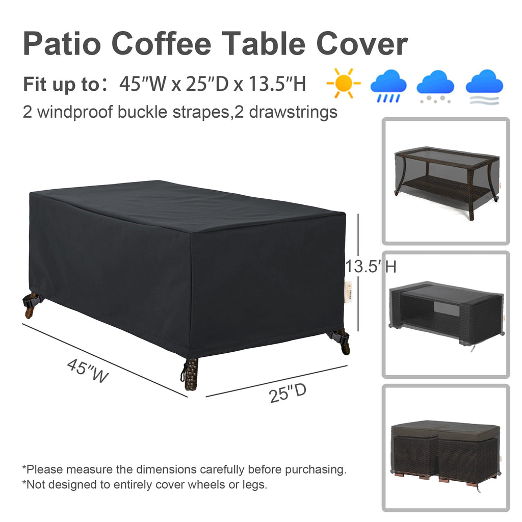 Baner Garden Patio Furniture Covers,Outdoor Furniture Cover Waterproof,Patio Furniture Set Covers For 4 Piece Outdoor Conversation Set,Patio Covers Set X-Large (Black)