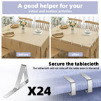 24Pcs Outdoor Picnic Table Clips - High Quality Stainless Steel Tablecloth Clips For Outdoor Tables Picnic Camping,Table Tablecloth Fixing Clips