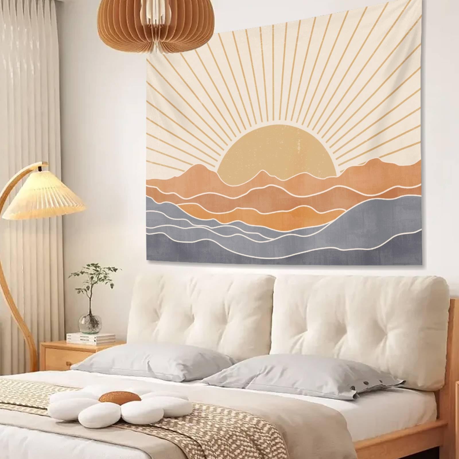 Apdidl Boho Tapestry Wall Hanging For Bedroom Aesthetic, Bohemian Vintage 70S Rainbow Sun Tapestries For Living Room, Retro Hipp