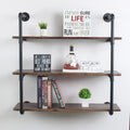 MBQQ Industrial Retro Pipe Shelf 36in 3 Tier Wall Mounted,Rustic Floating Shelves,Farmhouse Kitchen Bar Shelving,Home Decor Book