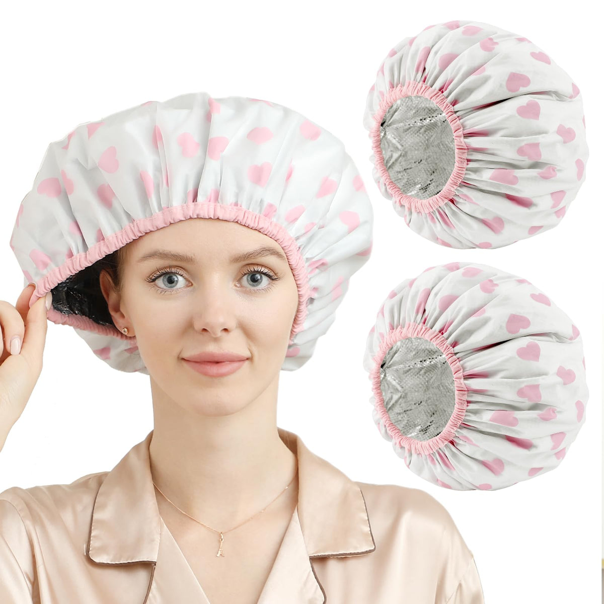 YIZIJIZI 2 Pieces Heat Cap For Deep Conditioning, Conditioning Cap Made Of Aluminum Foil For Home And Salon Use, Hair Dyeing And